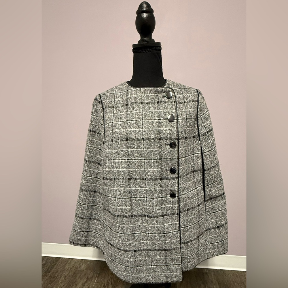 EUC Limited PLAID Cape COAT XS Poncho